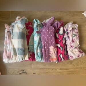 Carter's Cozy Baby Onesies - Pink, Purple, and Mint